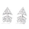 [L7448] - Silver Earrings 'Cupid's Arrow' Silver White (rhodium-plated) - 10x5 Mm