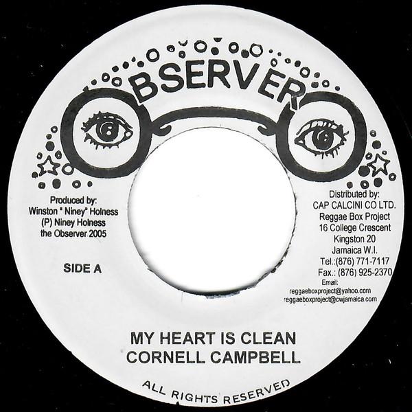 7-дюймовая пластинка CORNELL CAMPBELL DILLINGER My Heart Is Clean Номер ворот НЕТ Наблюдатель 2005 Ямайка Регги Ска Даб Б/у