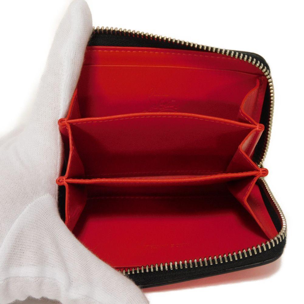 Б/у 9605 Кошелек для монет Панеттоне 3175223 7943 Логотип Металлический кошелек на молнии по периметру с шипами Розовый Женский из Японии