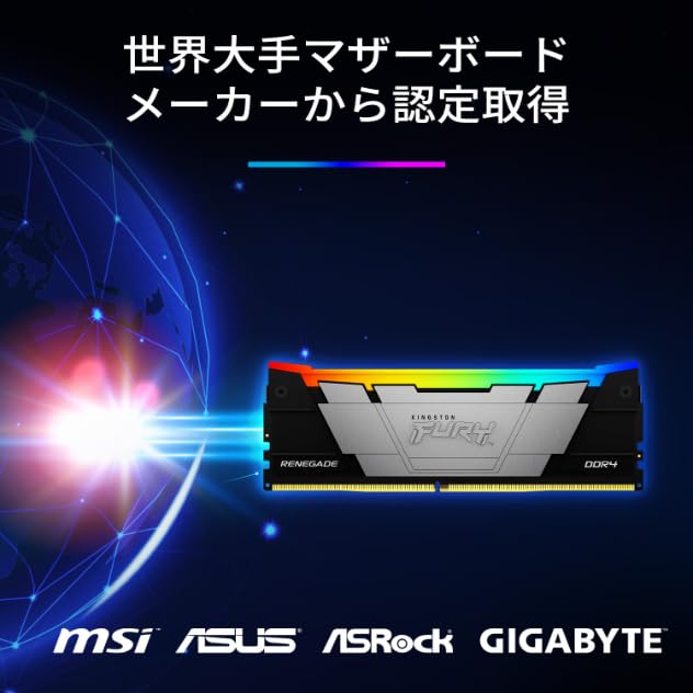 Kingston Technology Kingston FURY Настольный ПК Память DDR4 16 ГБ x 2 Kingston FURY Renegade RGB CL16 RGB LED Пожизненная гарантия 3200MT/с