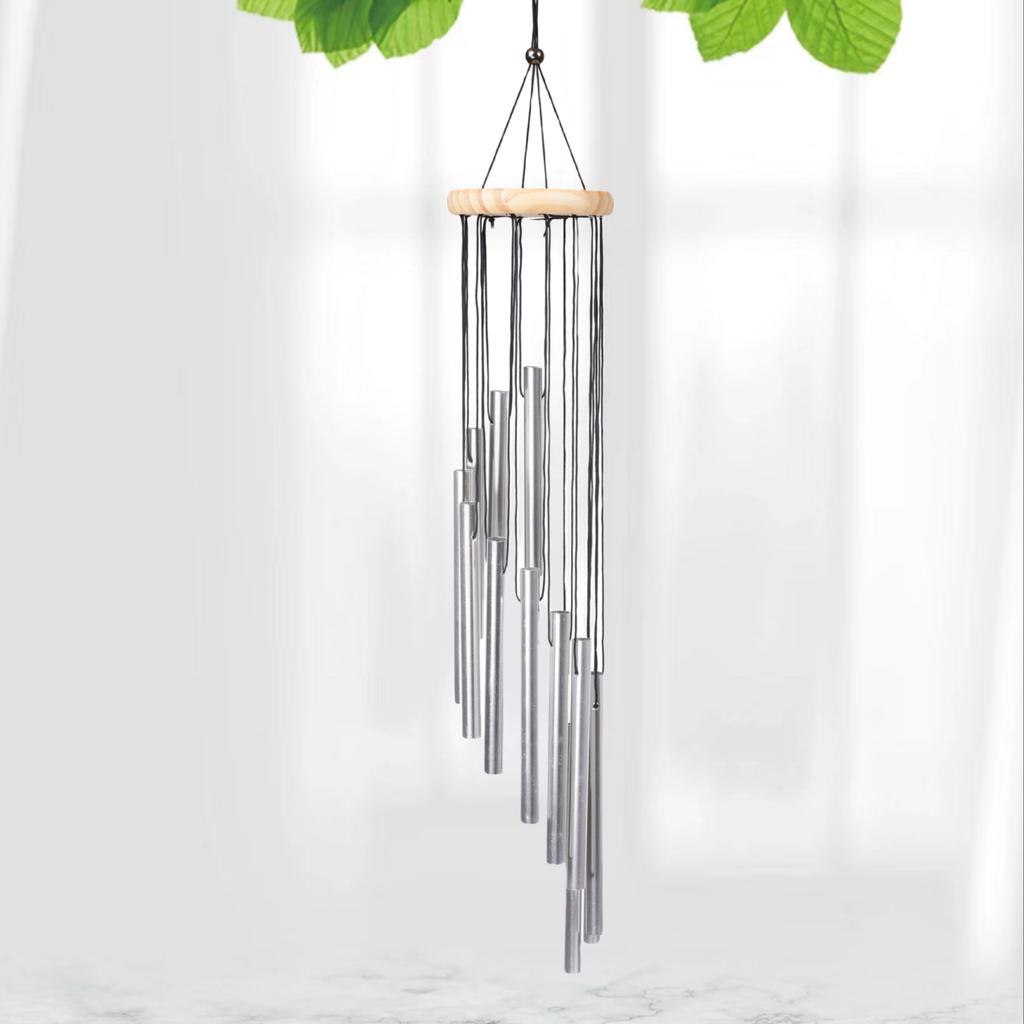 Metal Rotating Wind Chime High-level Sense Step-by-step High-rise Aluminum Pipe Tuning Wind Chime 12-tube Rotating Solid Wood Aluminum Pipe