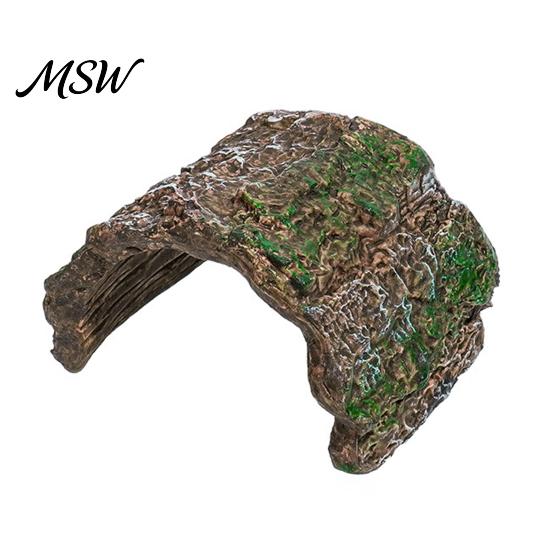 Gecko Tank Accessories Reptile Hideout Cave, Tree Trunk Lizard Realistic Arched Mossy Bark Hideaway for Spiders Tortoises Terrarium Decoration