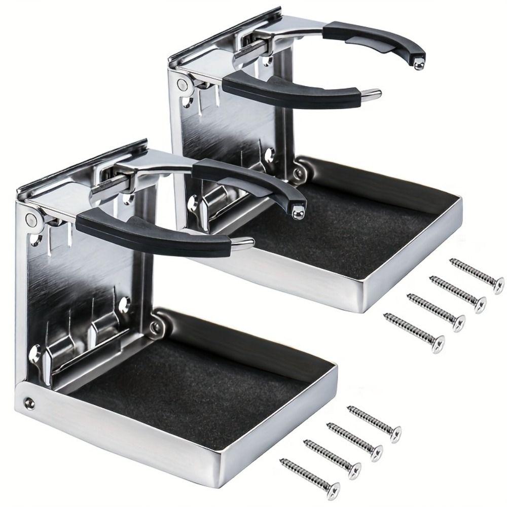 Adjustable Folding Cup Holder Rust-proof Drink Holder RV Parts Stainless Steel Bottle Holder Home