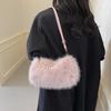 Универсальная иностранная новая модная осенне-зимняя шерстяная женская сумка, плюшевая нишевая повседневная сумка через плечо