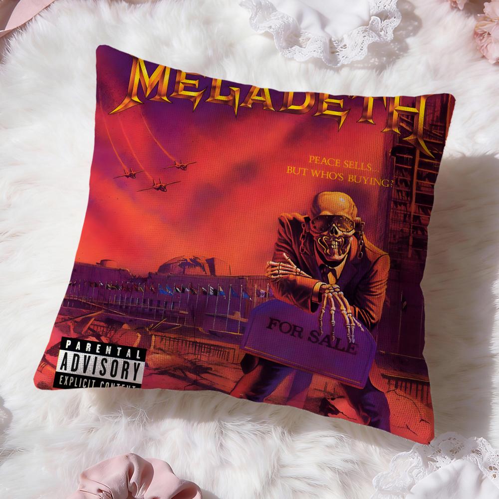 Наволочка для подушки с изображением группы Megadeth, Премиум-комфорт, Двусторонняя наволочка - Дизайн «Два в одном» для любой комнаты и салона автомобиля