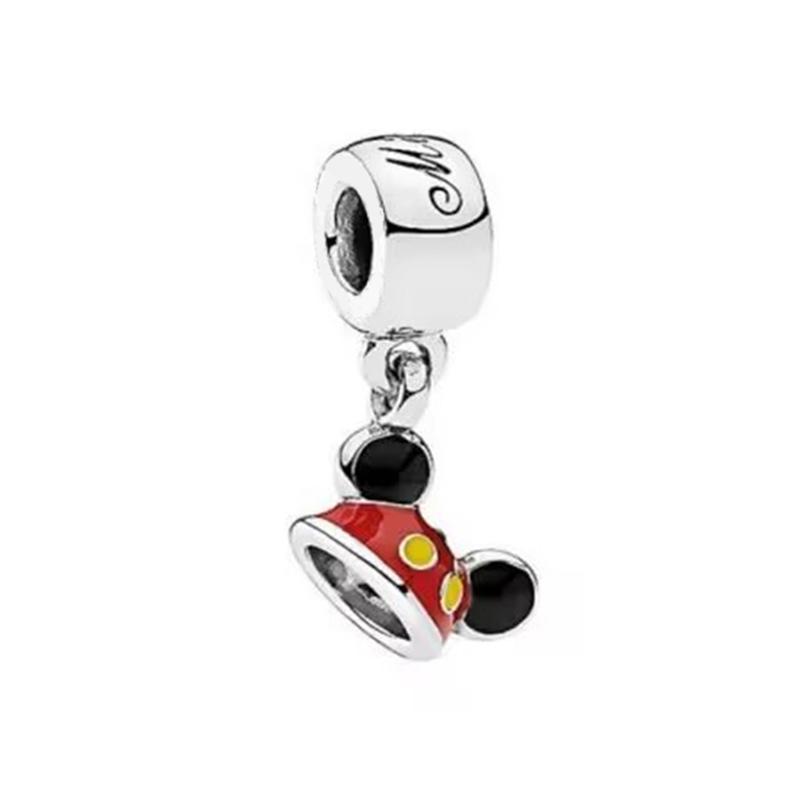 Sparkling Mickey Mouse Dangle Donald Duck Charm Bead Fit Original Europeans Silver Bracelet Necklace Jewelry Gift