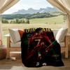 Custom Name Soccer Flannel Fleece Blanket Cozy Warm Throw Blanket For Couch Bed Travel All Season Use