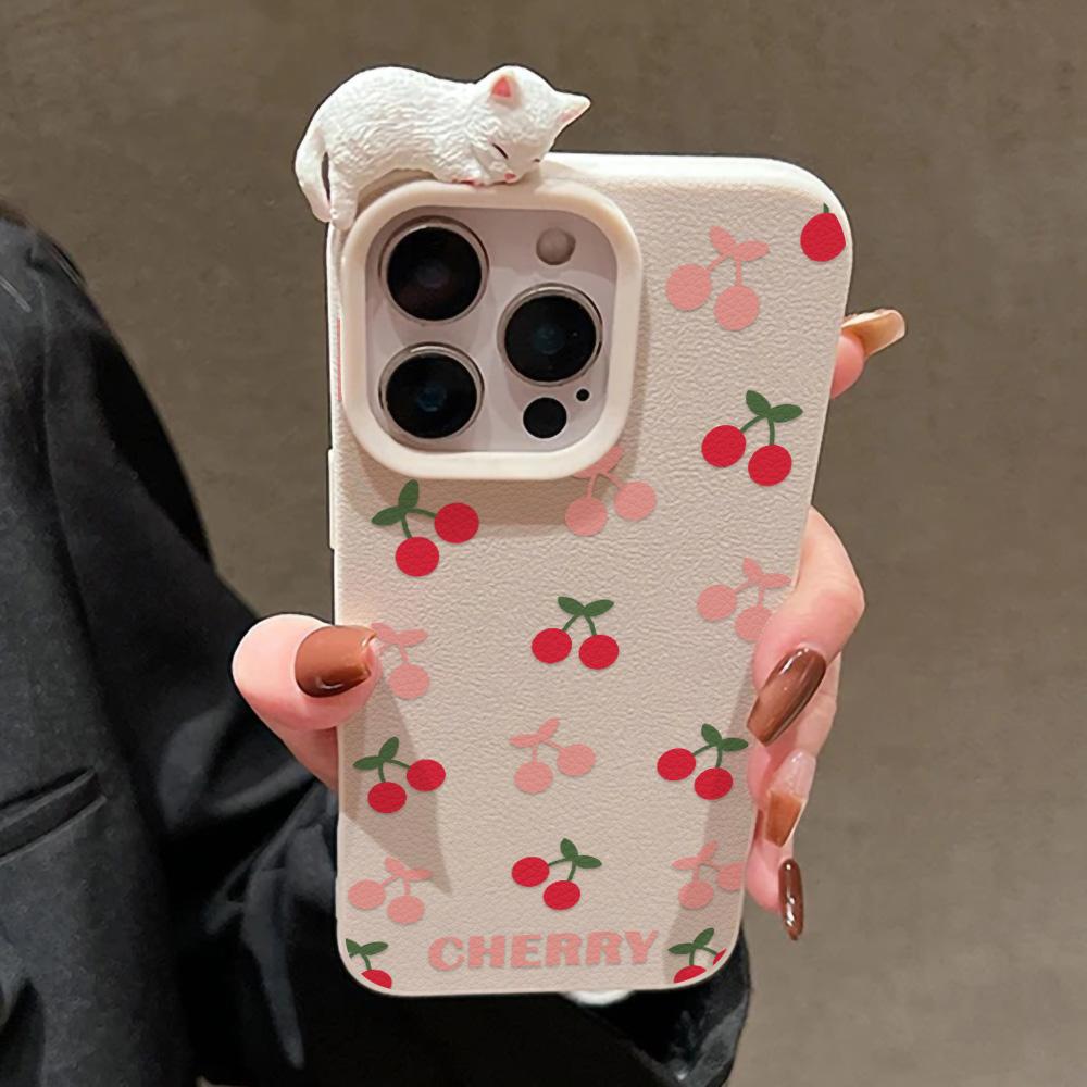 3D Чехол для телефона для iPhone 11 13 17 Pro Max 17 Air Case iPhone 13 15 16 Pro Max 12 14 Pro Max 14 15 Plus Милый 3D Котенок Мультяшный Кожаный
