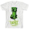 Детская белая футболка Minecraft с граффити Крипером