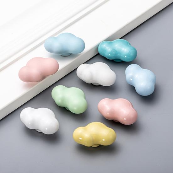 Ручка шкафа Ручка выдвижного ящика Гладкая поверхность Простая установка Керамическая ручка для шкафа в форме облака