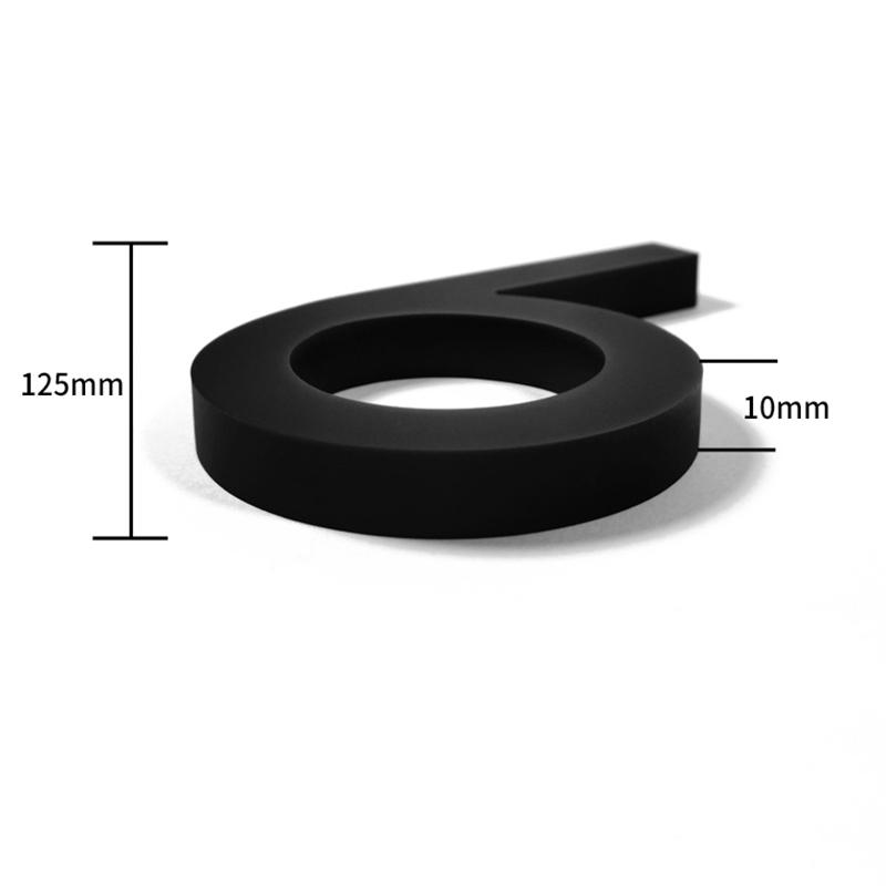 Адрес Большая Современная Дверь Алфавит Плавающий Дом Номер Буквы Знак #0-9 Черные Цифры 125 Мм 5 В Домашнем Уличном