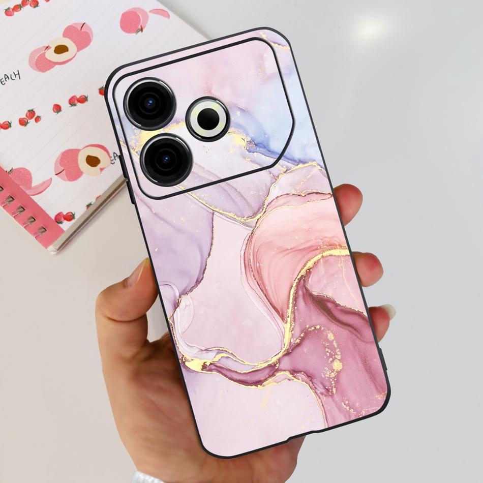 Чехол для телефона Tecno Pova 6 Neo Pova6 Neo 4G 2024 Элегантный принт Мягкий силикон ТПУ Чехлы