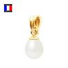 Compagnie Générale Des Perles - Genuine Pear Cultured Pearl Pendant 10-11 Mm - 18 Cts Yellow Gold - Women's Jewelry