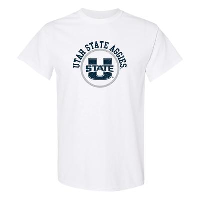 Utah State University Aggies Distressed Circle Logo T-Shirt - White