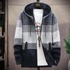 Men's Plush Hooded Cardigan Sweater - 2021 Collection, Thick & Large Size