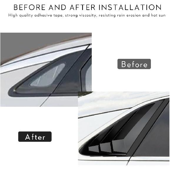 Жалюзи на задние боковые окна, совместимые для 2024 2025 2026 Kia K5, аксессуары, спортивный стиль, накладки на воздуховоды (Черный глянцевый)