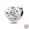 100% Copper Heart Shaped Warm Family Charm Beads Fit Qikaola Original Bracelets Fine Diy Mother'S Day Jewelry Gifts