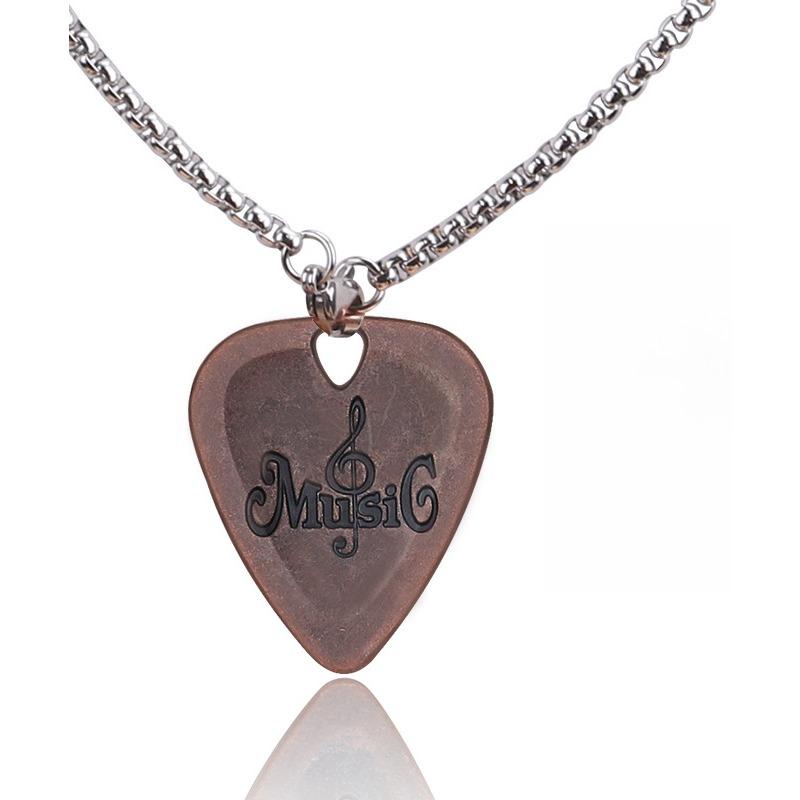Metal Guitar Pick Zinc Alloy Pick Necklace Pendant Plectrum For Electric Guitar Musical Instrument Parts Accessories