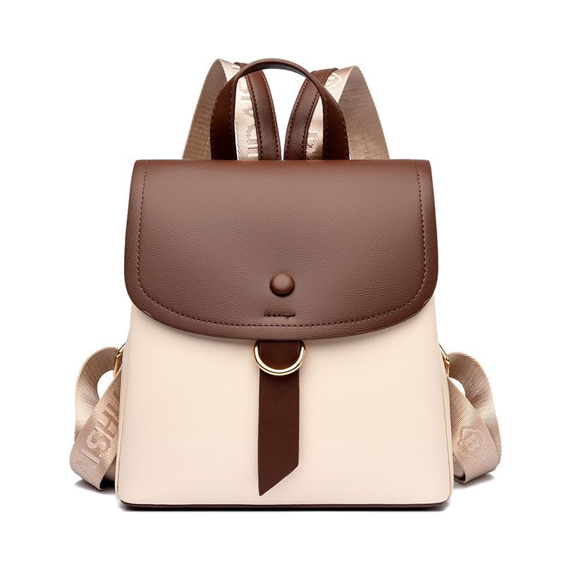 Backpack for Ladies New Simple Contrasting Texture Outdoor Fashionable Small Backpack for Women