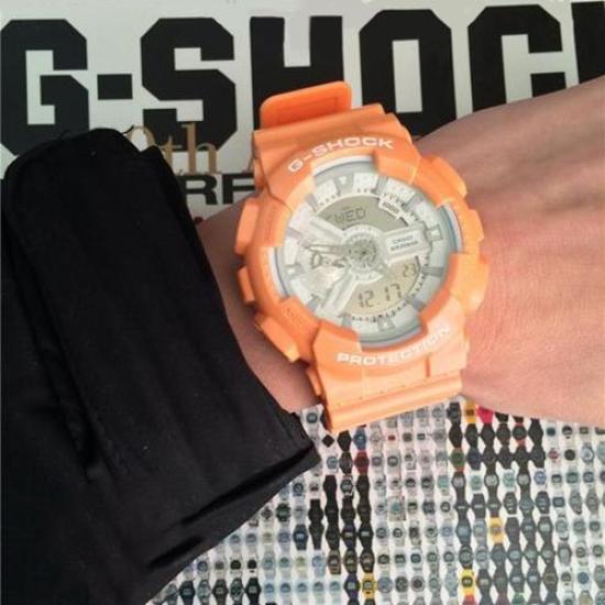 Casio G-SHOCK Серия Матовый Металлик Аналогово-Цифровые Часы GA-110SG-4ADR Лососево-Розовые Мужские Импортные 20 АТМ