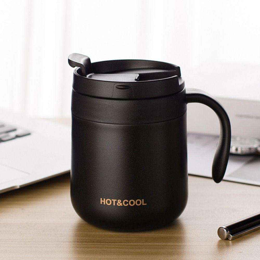 Stainless Steel Coffee Cup Solid-color Water Bottle Drinkware Insulated Cup  Hot Cold Drinks