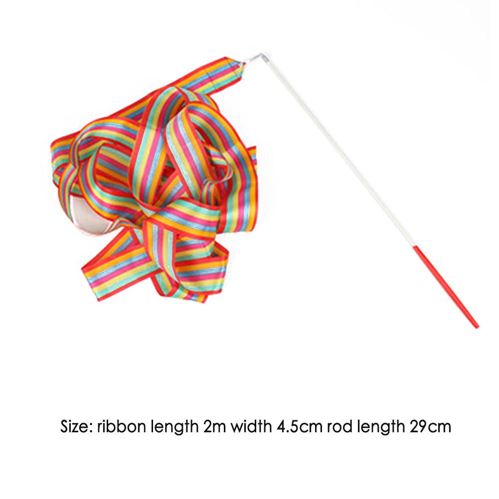 2 м Гимнастические ленты для танцев Ритмическое оборудование Балетный стример Гимнастика Радужная палочка для кручения для детей