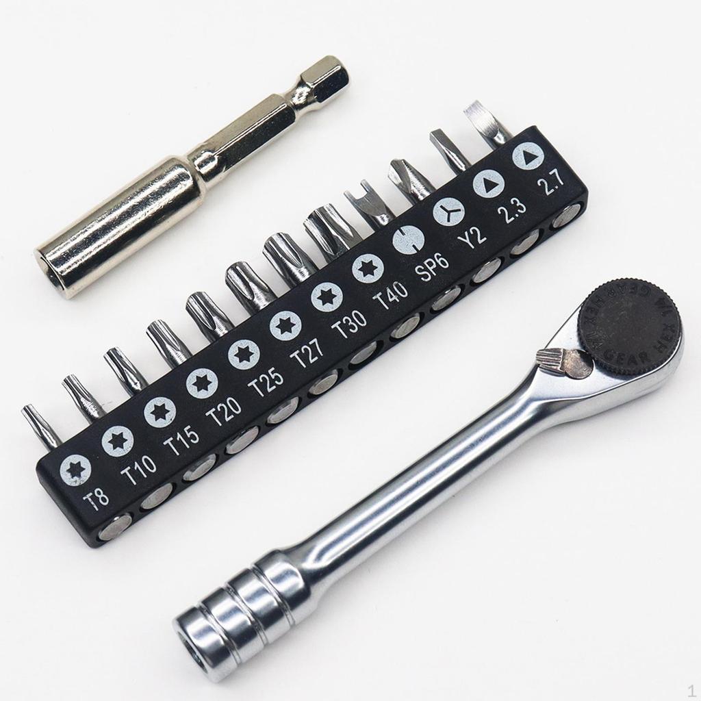 Mini Ratchet Screwdriver 1/4 Inch Offset Reversible Low Profile Household Small