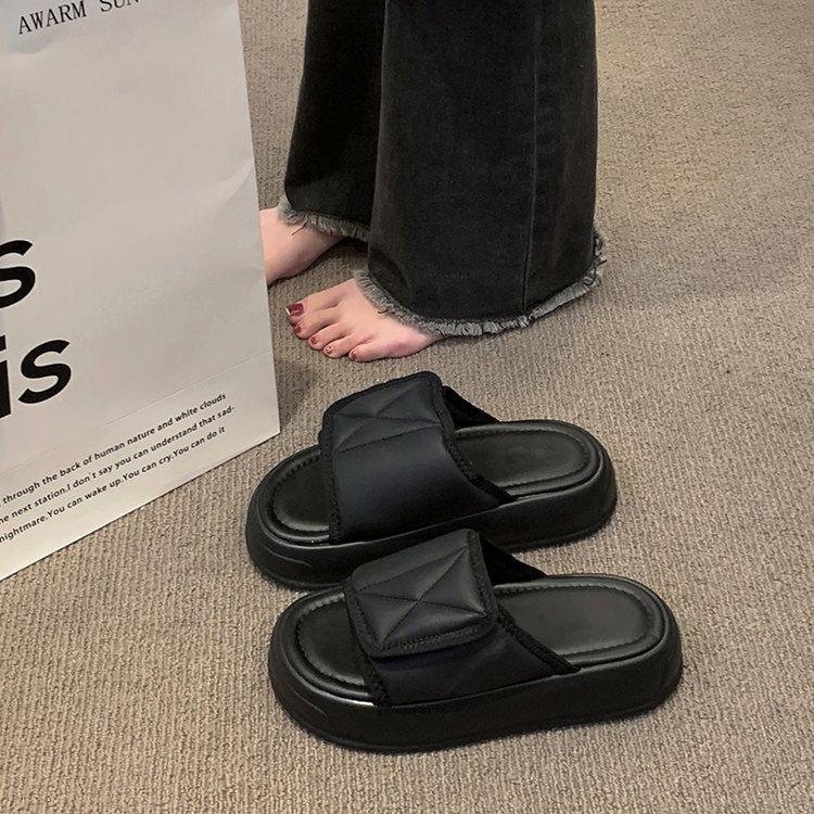 Платформа muffin cool тапочки женская летняя одежда 2025 новые повседневные пляжные сандалии мода липучка одно слово перетаскивание