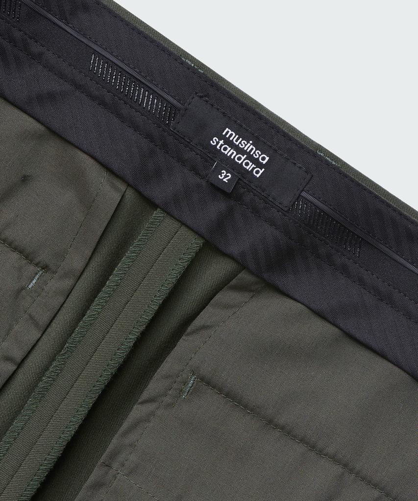 MUSINSA STANDARD Wide Hidden Banding Slacks [Dusty Khaki]