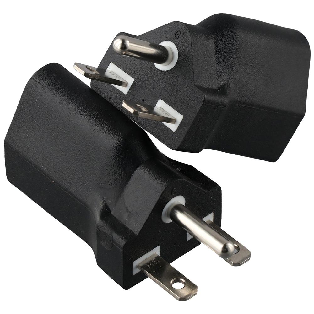 2pcs Black 6-15P To 5-15R American Plug Adapter Nema 6-15R American Gauge Adapter Electrician