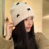 Милая и милая вязаная шерстяная шапка с бантом, детская осенне-зимняя универсальная маленькая утолщенная теплая холодная шапка