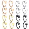 C-образные антиаллергические носовые ногти из нержавеющей стали, 4 поддельные серьги-кольца в носу, европейские и американские украшения для проколов носовых ногтей