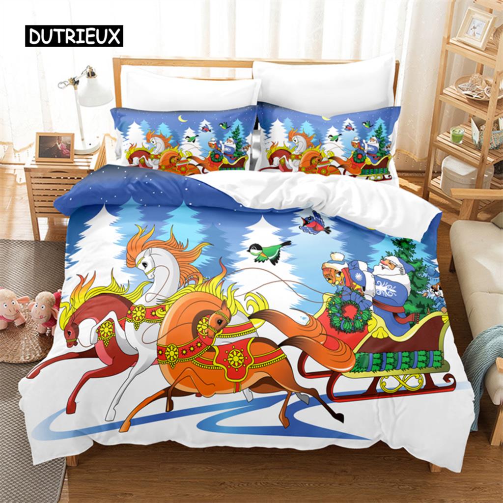 Father Christmas Bedding Set Duvet Cover Set 3d Bedding Digital Printing Bed Linen Queen Size Bedding Set Fashion Design