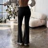 Женские модные однотонные повседневные брюки с низкой талией, универсальные расклешенные брюки, облегающие брюки для йоги