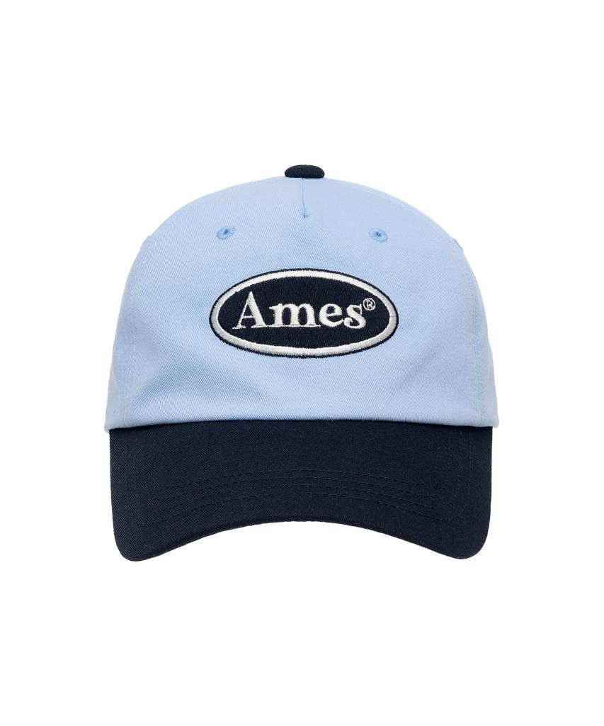 Кепка-бейсболка AMES-WORLDWIDE с логотипом, двухцветная, синяя