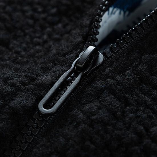 Men Faux Sherpa Jacket Autumn Winter Thick Warm Stand Collar Zipper Pocket Long Sleeves Casual Loose Fit Solid Color Male Casual Coat