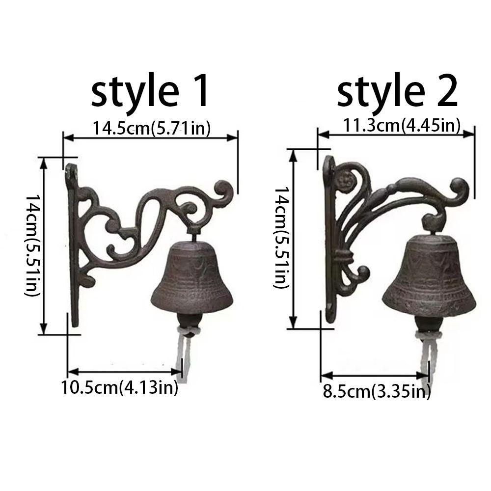 Metal Retro Outdoor Bell Rustic Wall Mounted Bell Welcome Decor Vintage Doorbell  Yard Decor