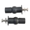 2pcs Black Fixing Nut Expansion Screw Screw Hinge With Thread Rubber Sleeve Stainless Steel Toilet Seat Top Universal Household