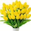 10 шт. 29 см Желтый Тюльпан Симуляция На ощупь Искусственный Цветок Тюльпана Украшение для Дома Комнаты Садовые Украшения Свадебный Реквизит Искусственные Цветы