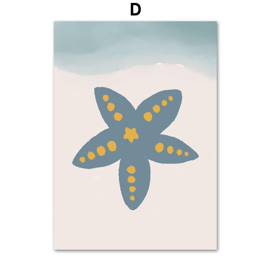 Crab Whale Starfish Anchor Sailboat Lighthouse Nursery Posters Prints Canvas Painting Wall Art Pictures Kids Room Home Decor