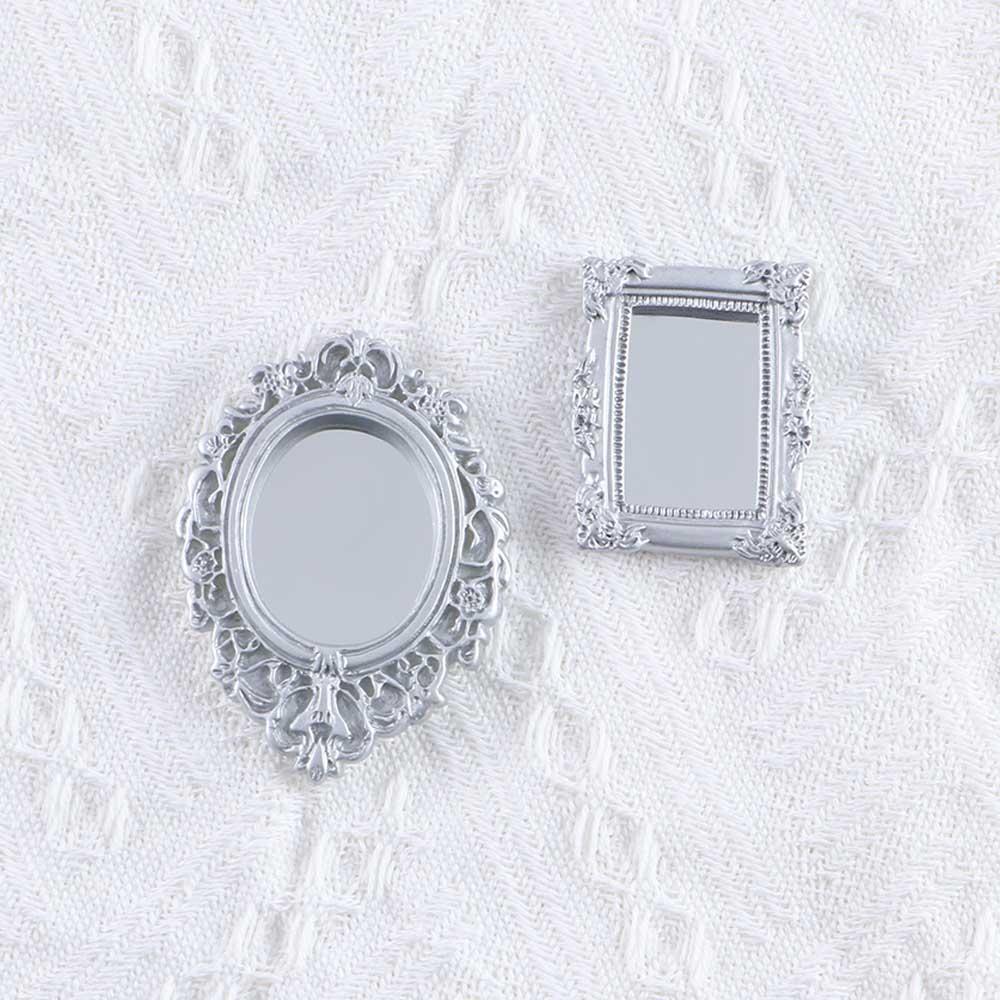 European Frame 1/12 Tiny Mini Victorian Dollhouse Mirror Miniature Ornament Furniture