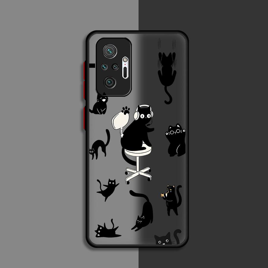 Чехол для Xiaomi Redmi Note 14 10 11 12 13C A4 14C 9S 13 Pro Plus Funda Задняя крышка телефона Милый мультяшный кот