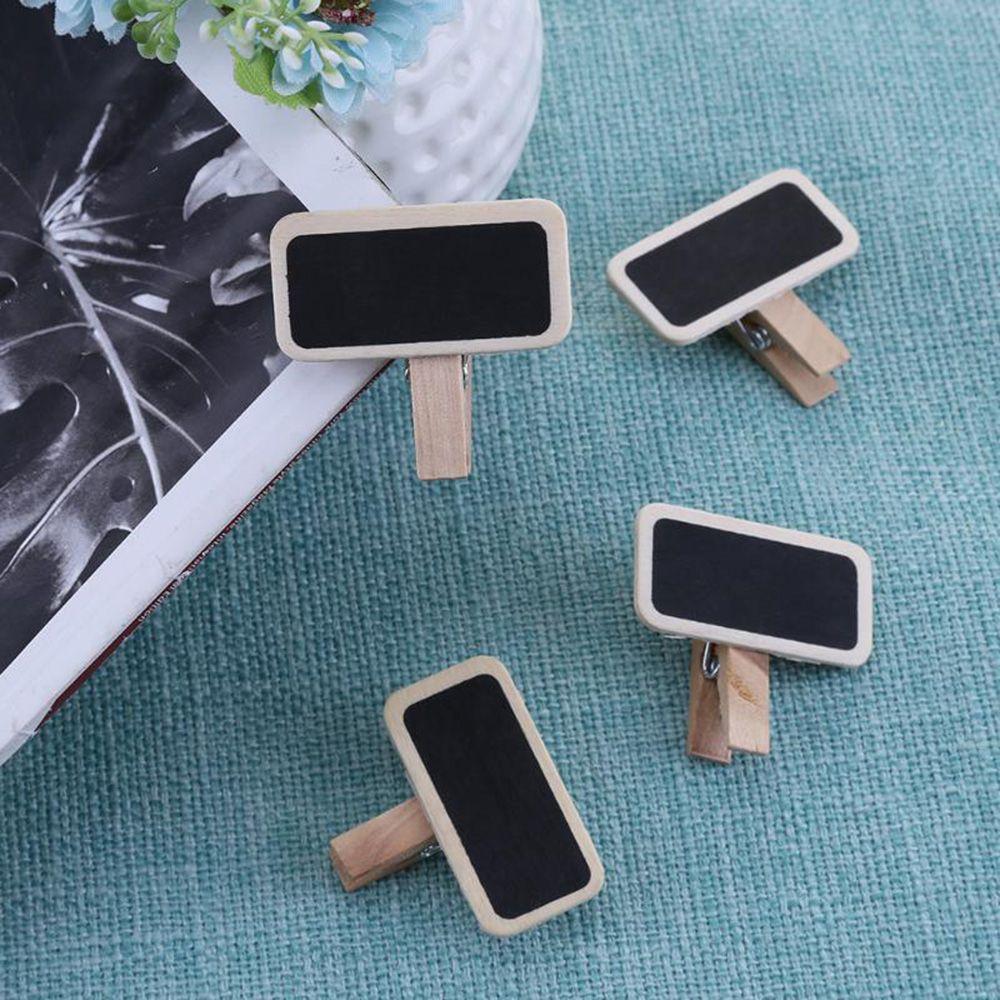 Ornament Party Decor Memo Wooden Label Notice Sign Mini Blackboard Chalkboard Message Note Clip
