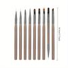 Nail Brush Tools Set, Transparent Coffee Gradient Color Painting Line Drawing Brush,Art Design Painting Tools,Salon Diy Manicure