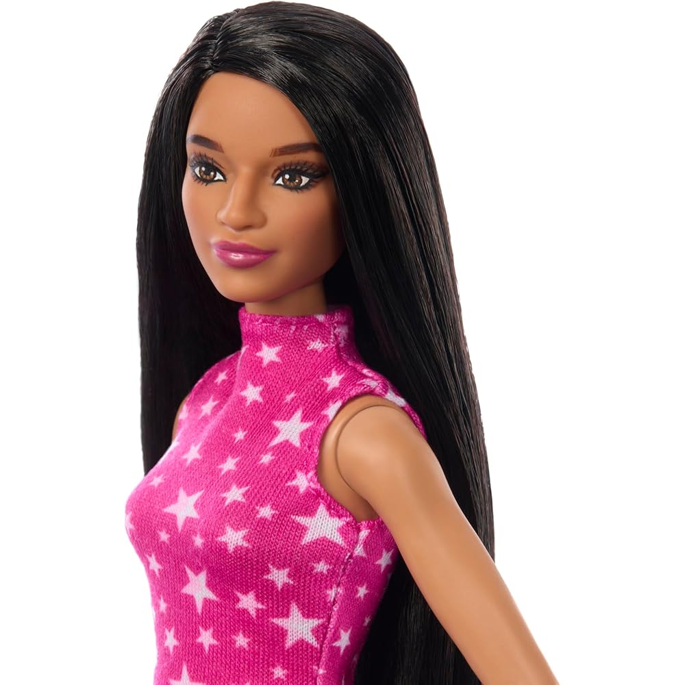 Кукла-модница Barbie Fashionista Звезда, без рукавов, с домиком, для детей от 3 лет, розовая