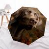 Рисунок лабрадора ретривера черного окраса, автоматический складной зонт, портативная и складная конструкция, 8 спиц, рождественский или день рождения подарок.