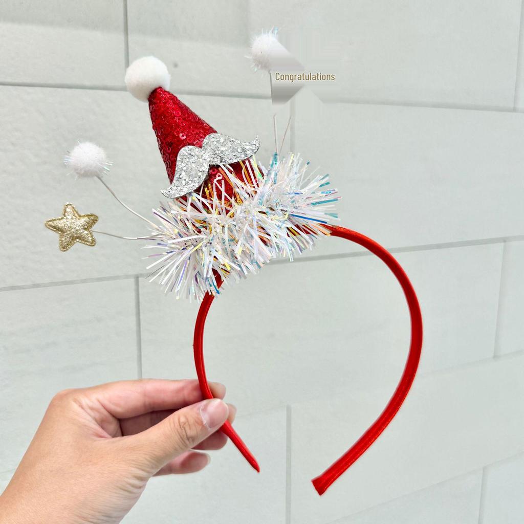 Милый Рождественский Ободок с Рогами и Бантом - Праздничный Сказочный Аксессуар для Волос