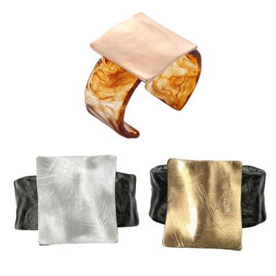 Геометрический браслет из матового металла квадратной формы Элегантный браслет Регулируемый браслет Аксессуары для современных модных женщин