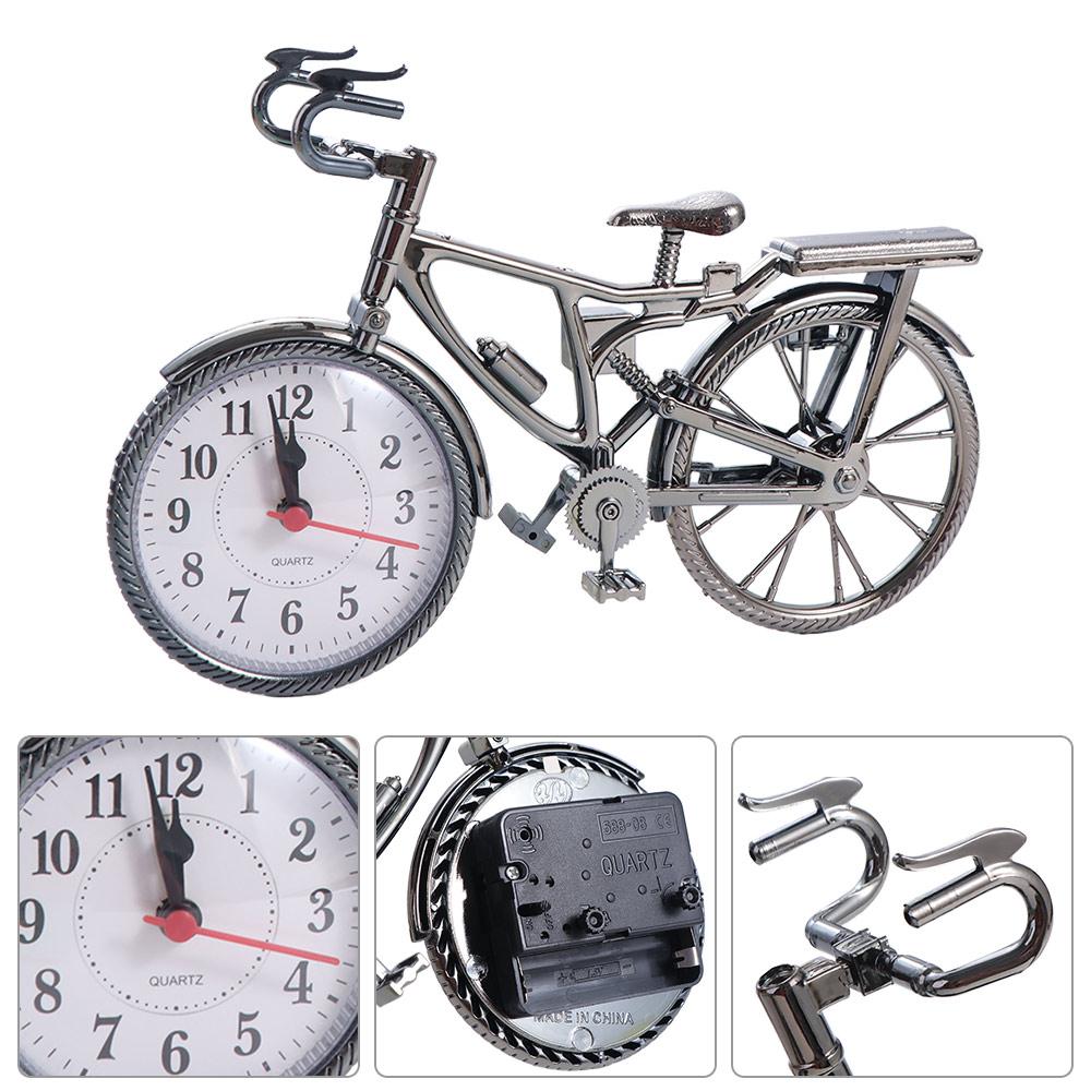 Retro NEW Cool Home Model Desk Decoration Stand Clock Glamorous Quartz Alarm Clock Gift Bicycle