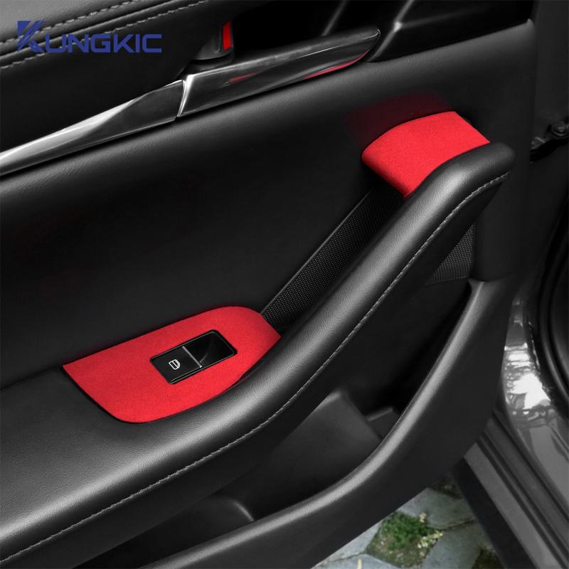 For Mazda 3 BP M3 Axela 2024 2025 Top Suede Trim LHD RHD Sticker Car Window Lift Panel Interior